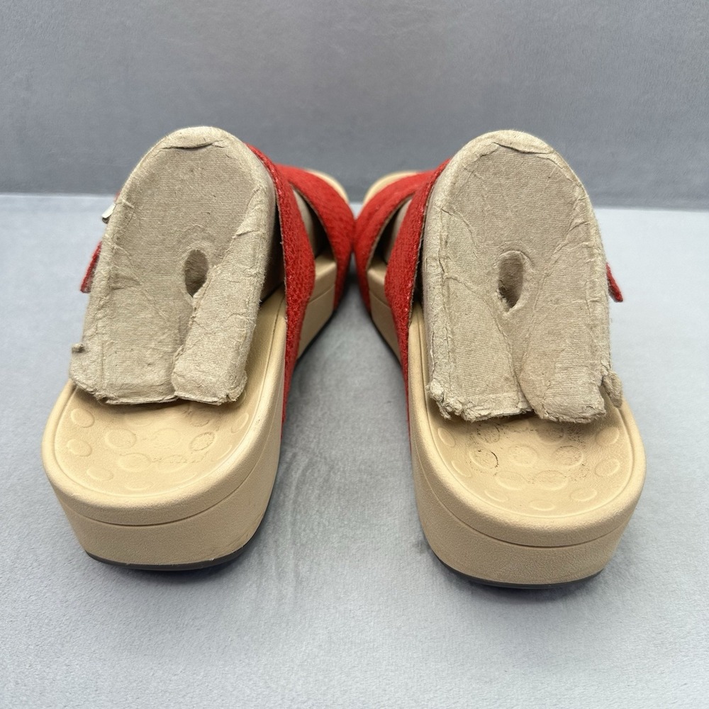 Vionic Pacific Rio Womens Size 8 Sandals Red Lizard Platform Adjustable 3 Strap - Picture 4 of 8
